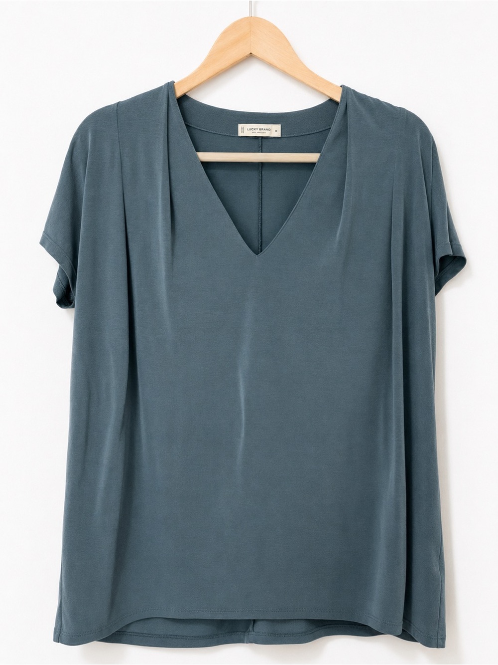 ✨ Lucky Brand Teal Blue Green Top Sandwash Short Sleeve Shirt Tee Size S ✨